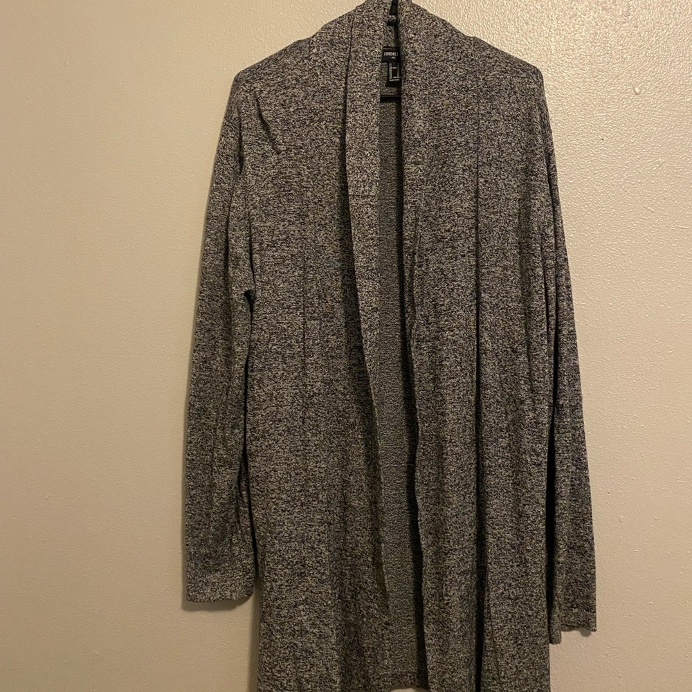 Long Stylish size M men’s cardigan gray